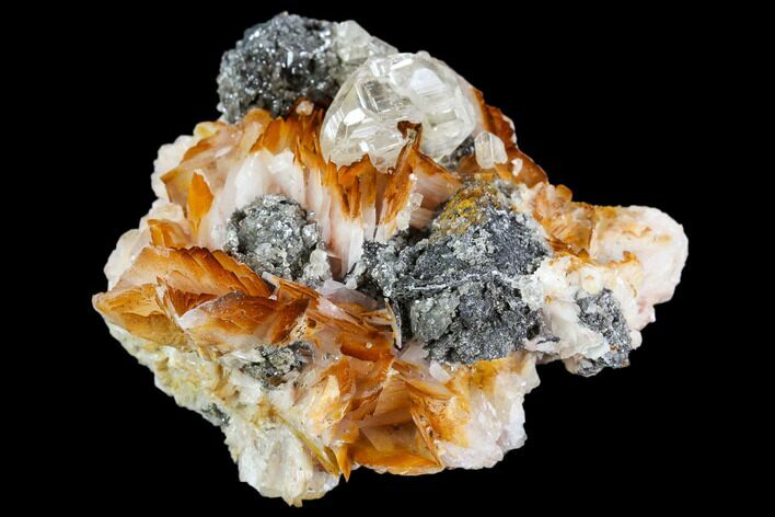Cerussite Crystals with Bladed Barite & Galena- Morocco #107892